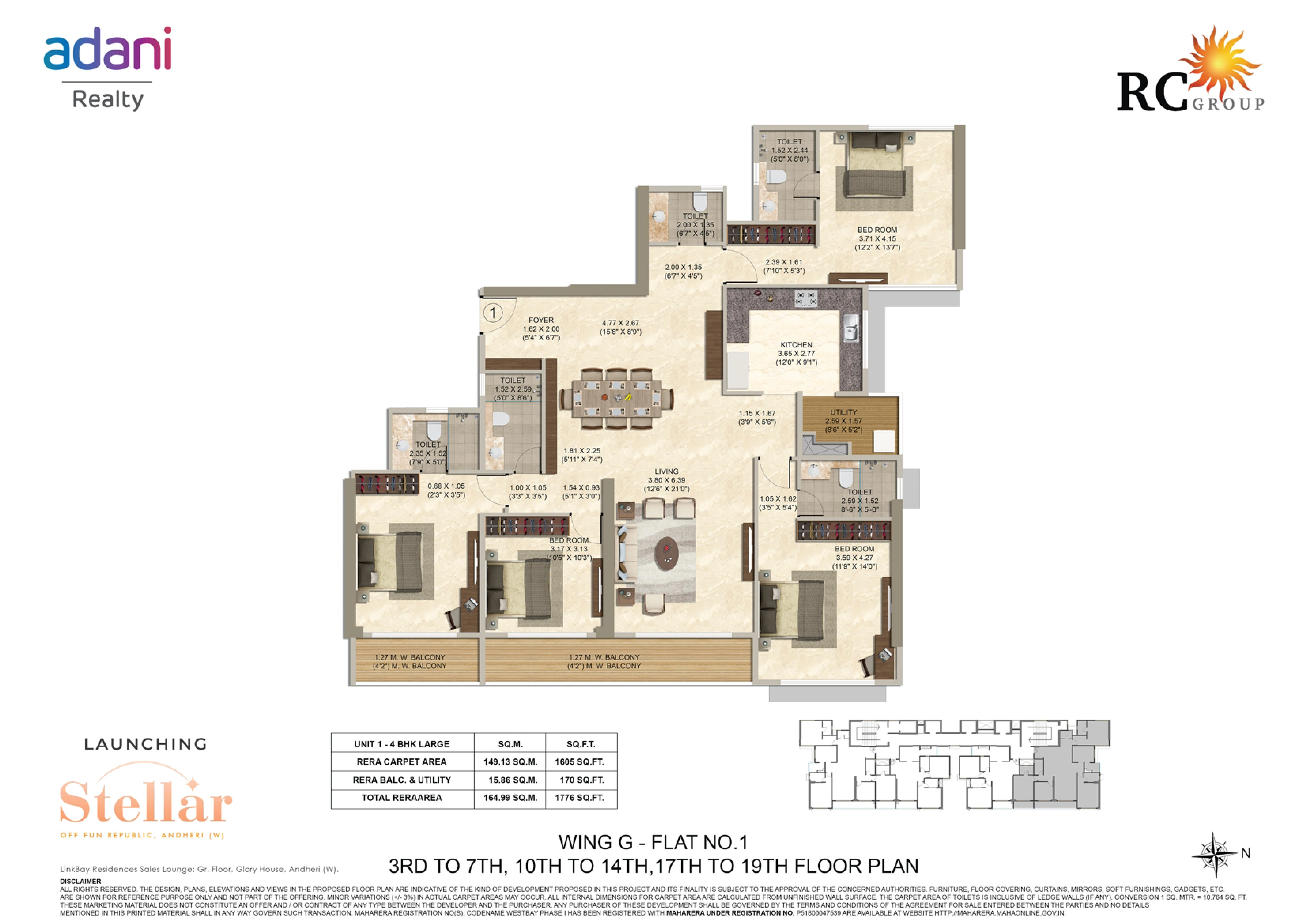 Adani Linkbay Residences 4 BHK Floor Plan