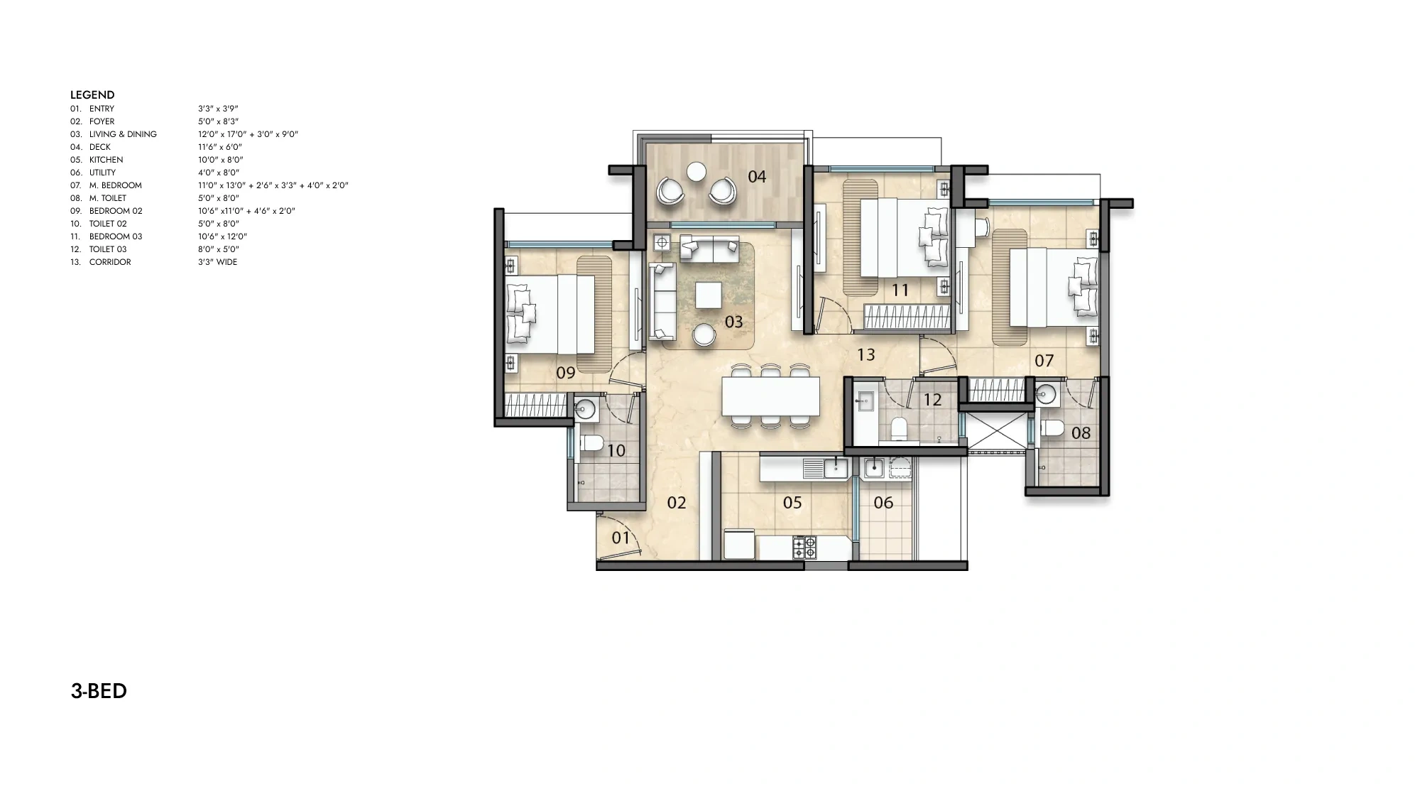 Lodha Haven 3 Bed Residence, Phase 1