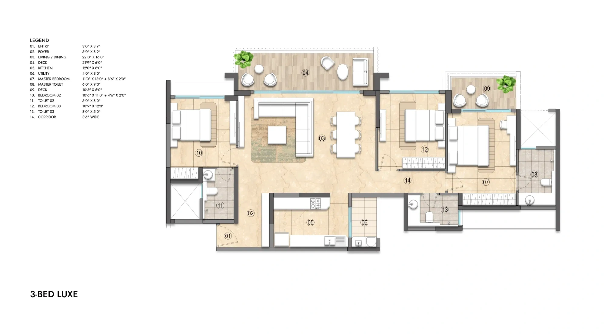 Lodha Haven 3 Bed Luxe Residence, Phase 1