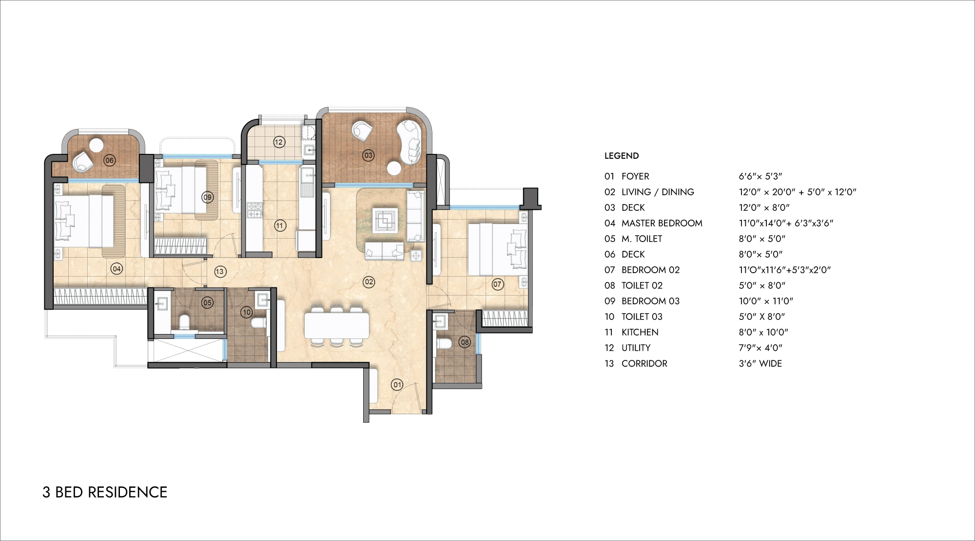 Lodha Elanza 3 BHK Regular
