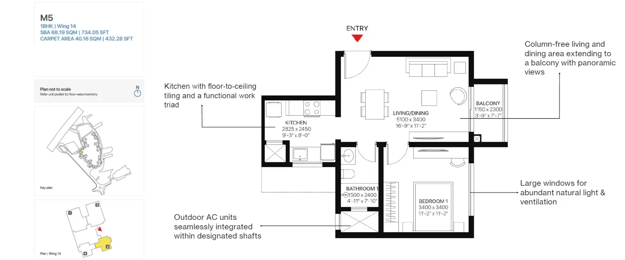 Sobha OneWorld 1 BHK Floor Plan
