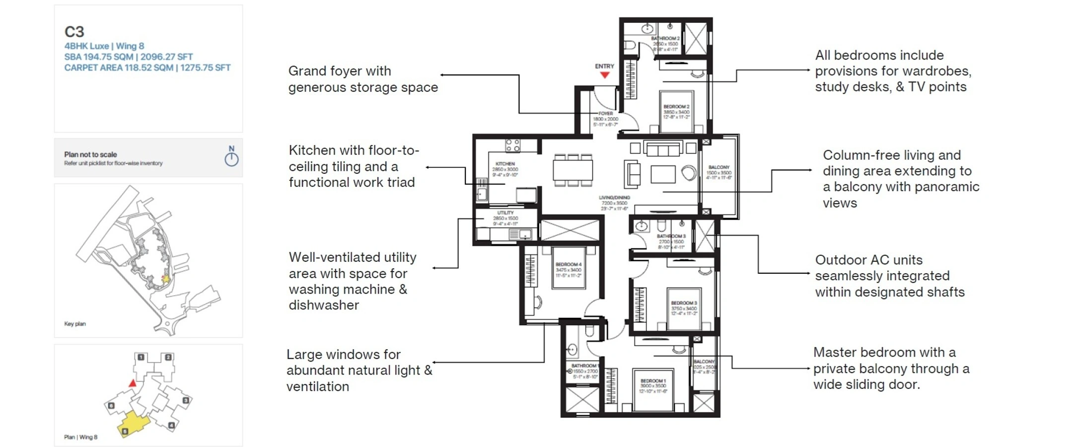 Sobha OneWorld 4 BHK Luxe Floor Plan