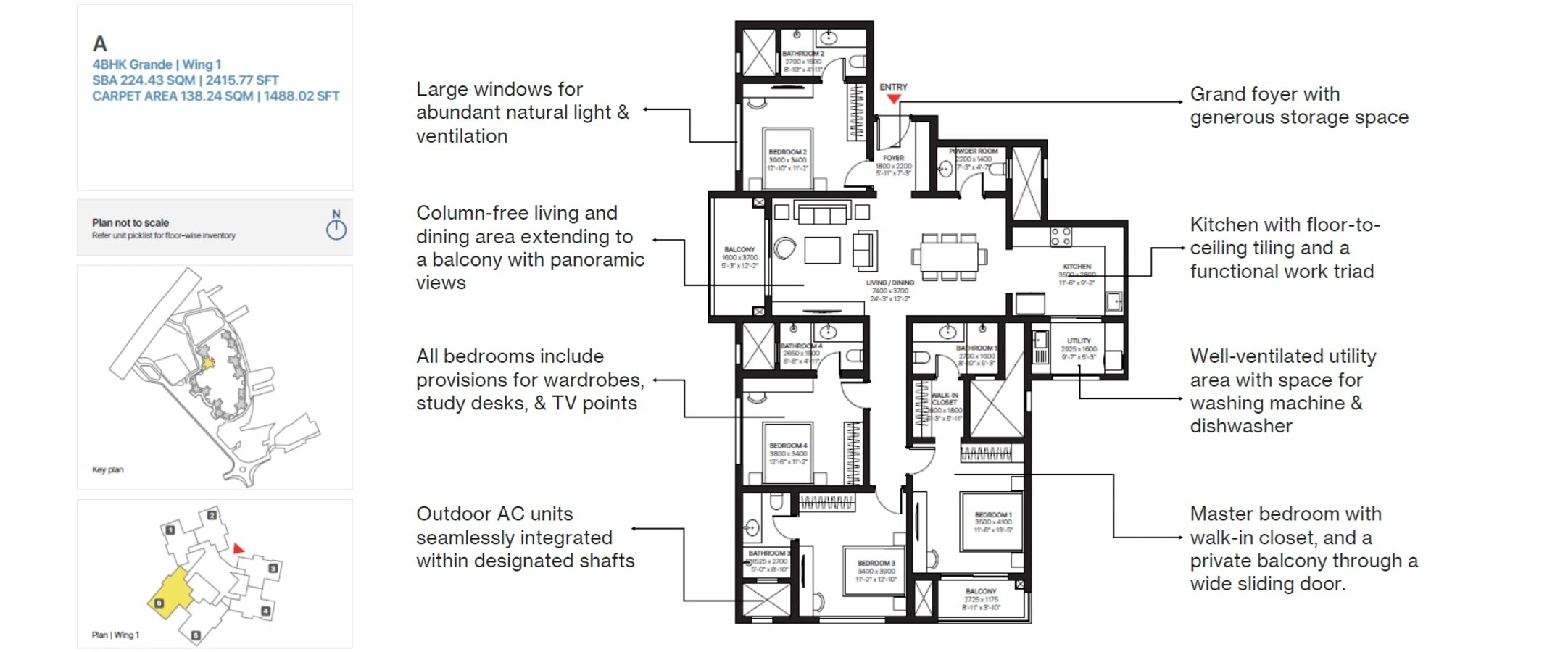 Sobha OneWorld 4 BHK Grande Floor Plan