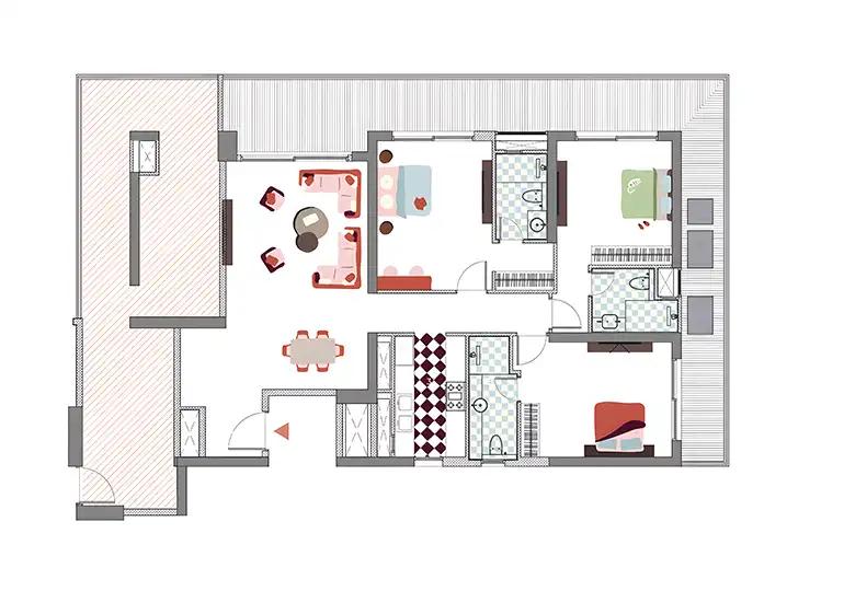 3 BHK Floor Plan