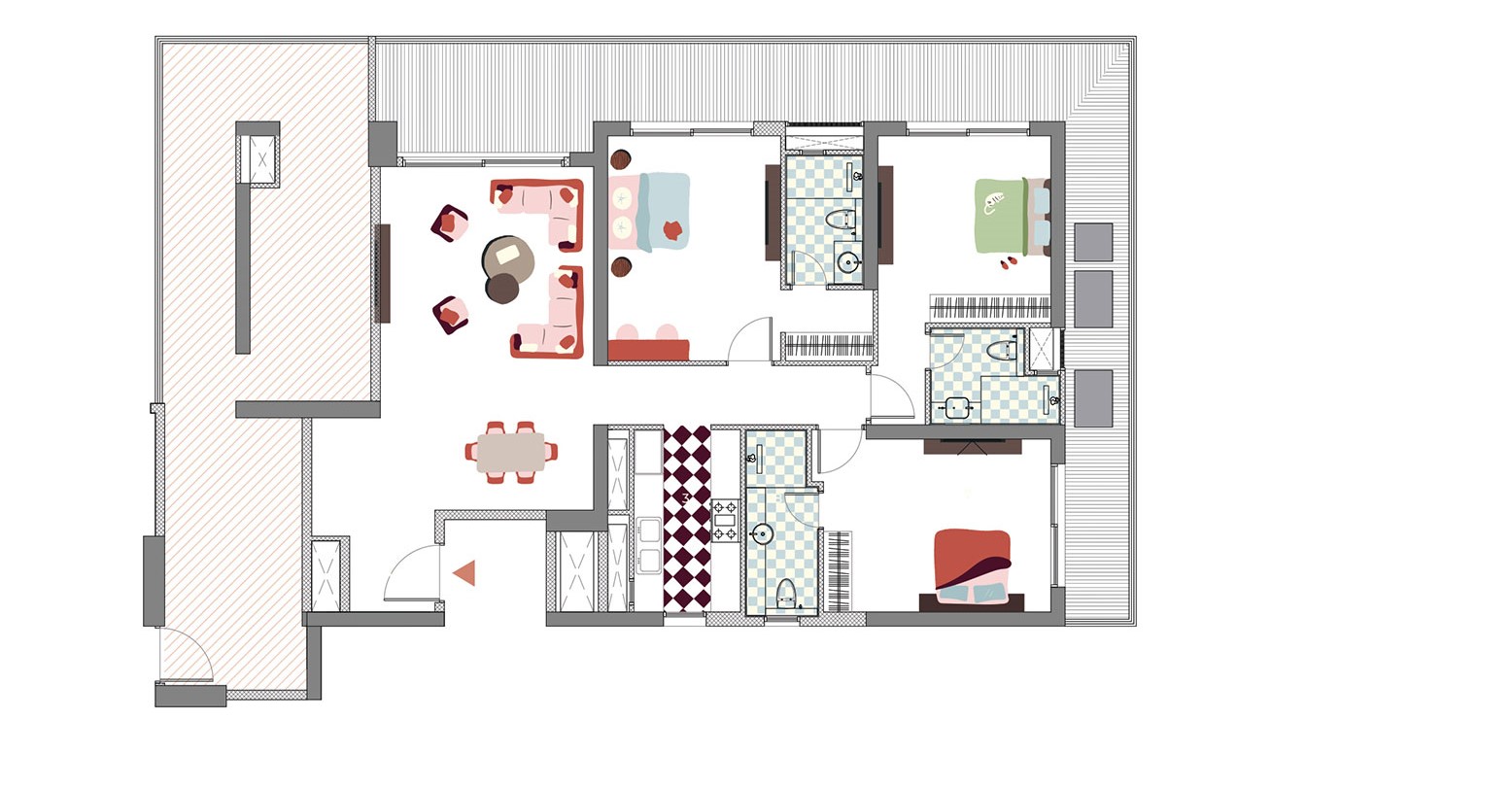 3 BHK Floor Plan