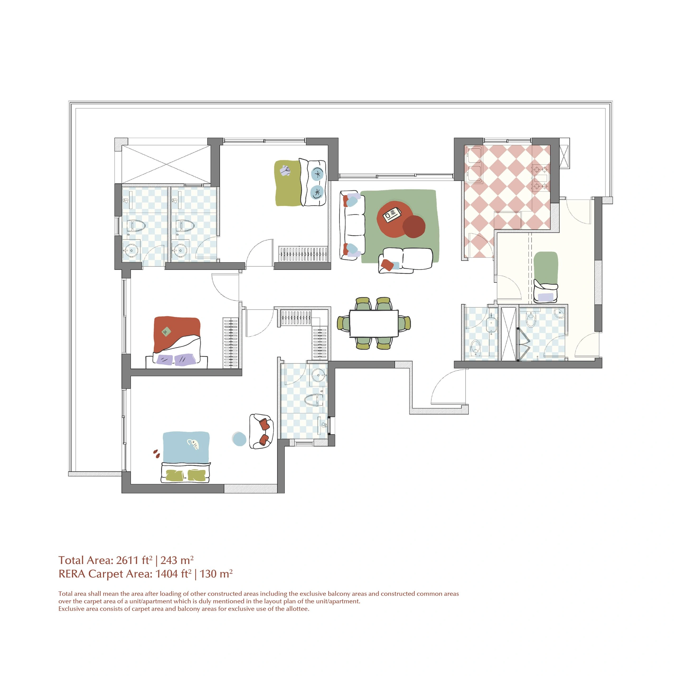 Max Estate 360 3 BHK Floor Plan
