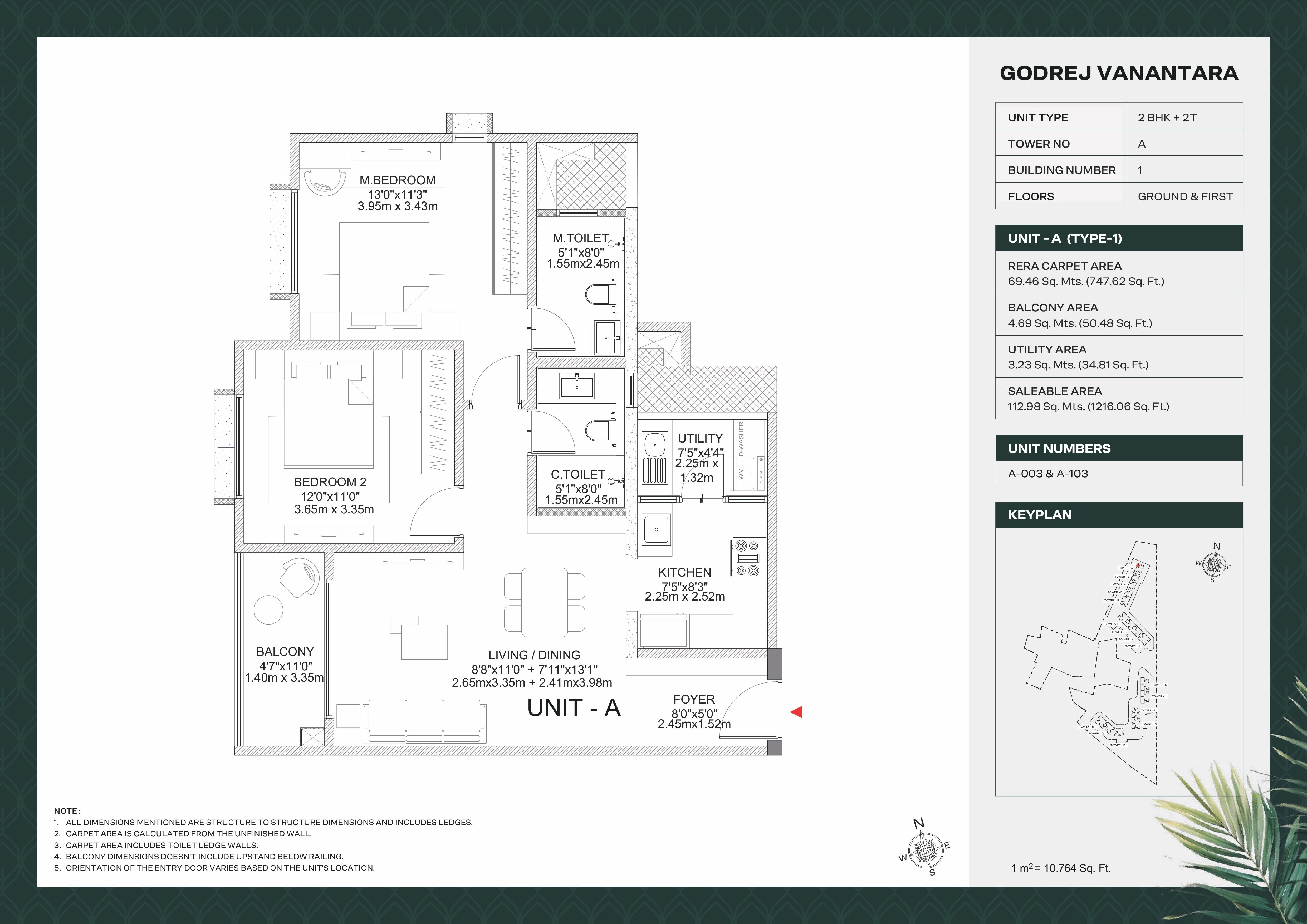 Godrej Vanantara 2 BHK Floor Plan