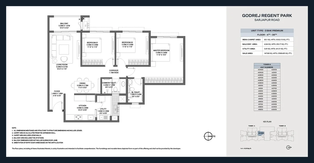 3 BHK Floor Plan