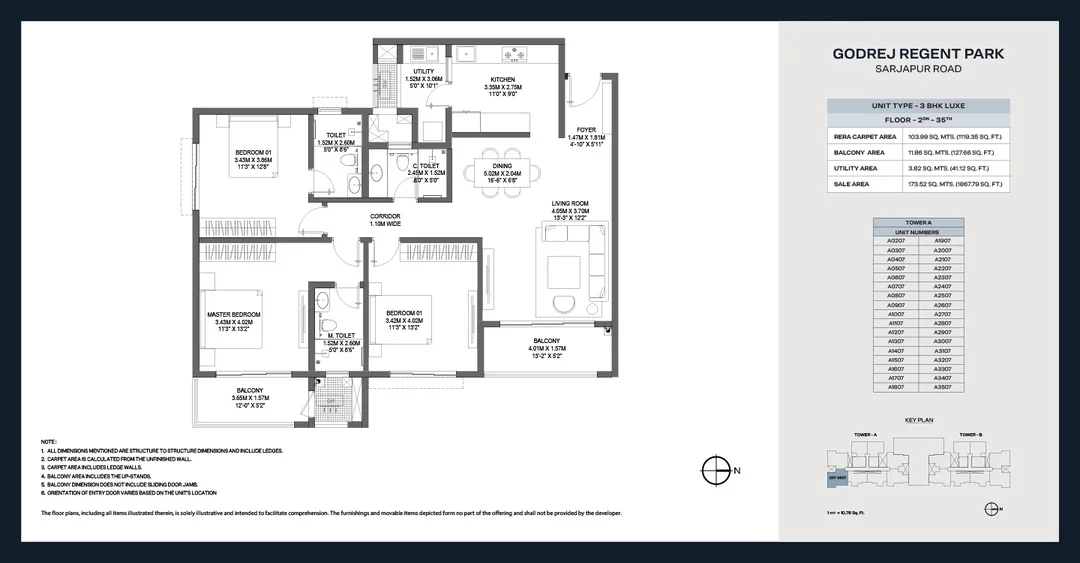 3 BHK Floor Plan
