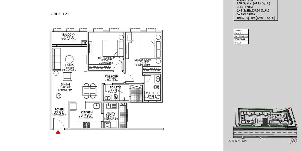 Godrej Aveline 2 BHK Floor Plan