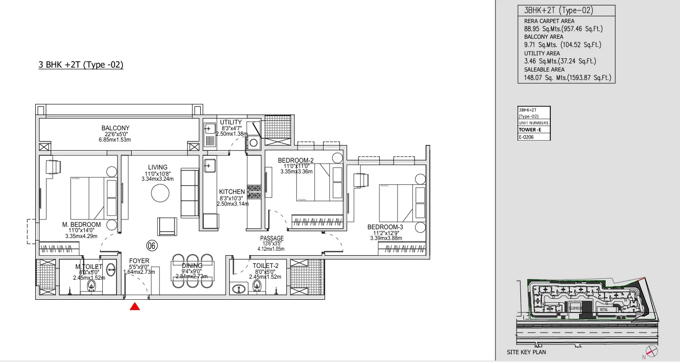Godrej AvelineGodrej Aveline 3 BHK Floor Plan