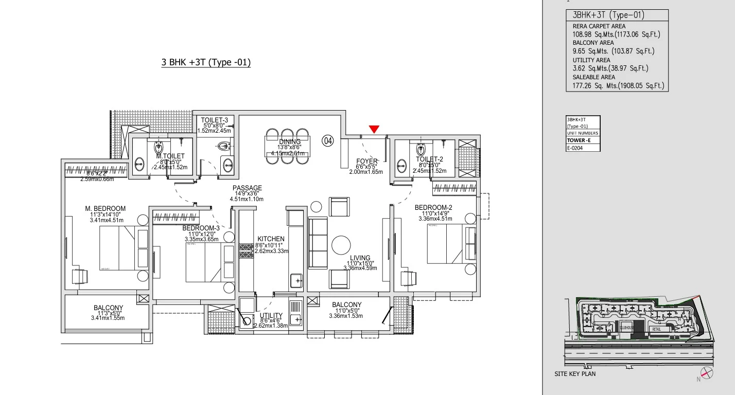 Godrej AvelineGodrej Aveline 3 BHK Floor Plan