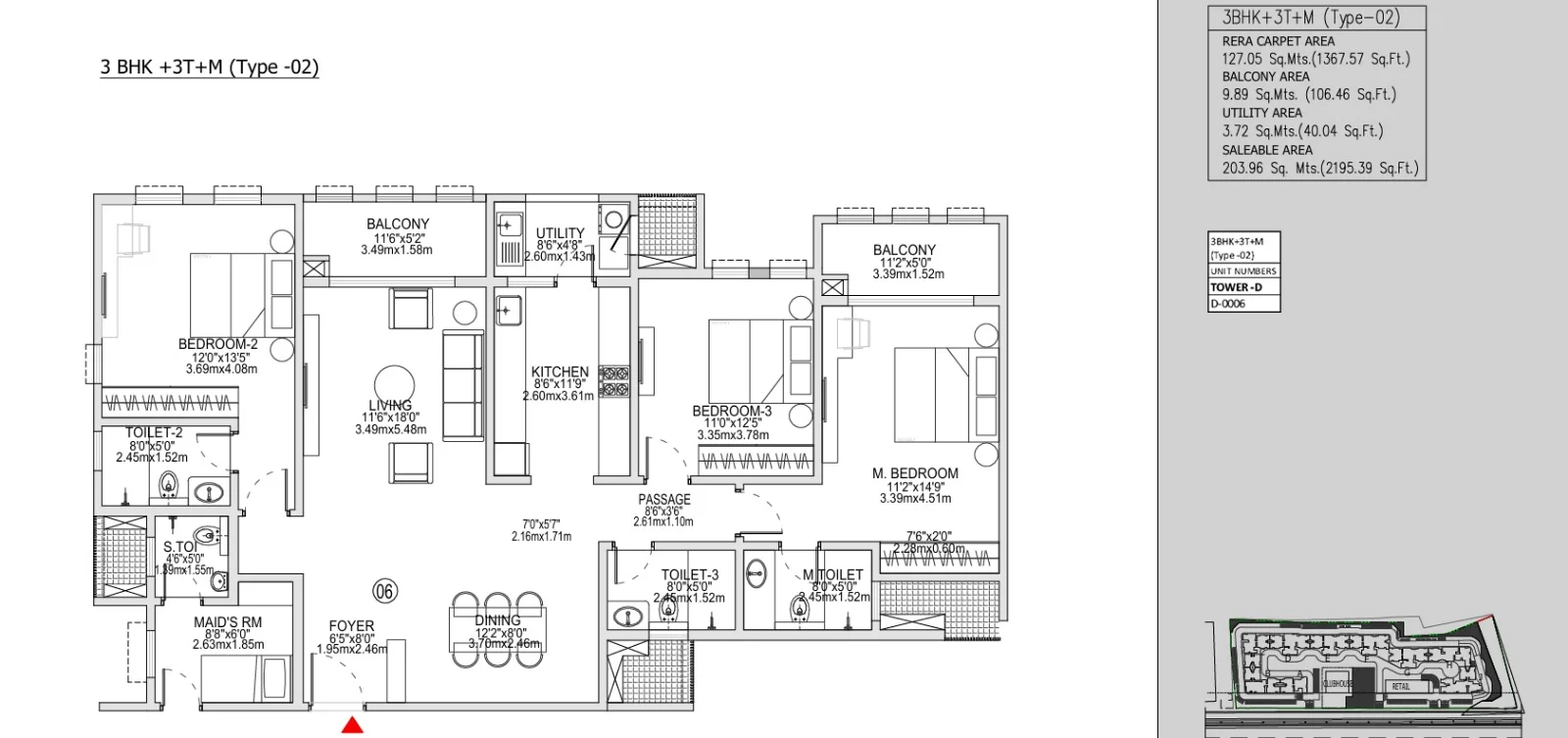 Godrej AvelineGodrej Aveline 3 BHK Floor Plan