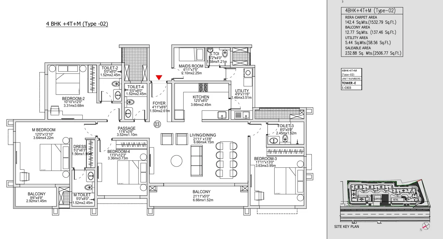 Godrej AvelineGodrej Aveline 4 BHK Floor Plan