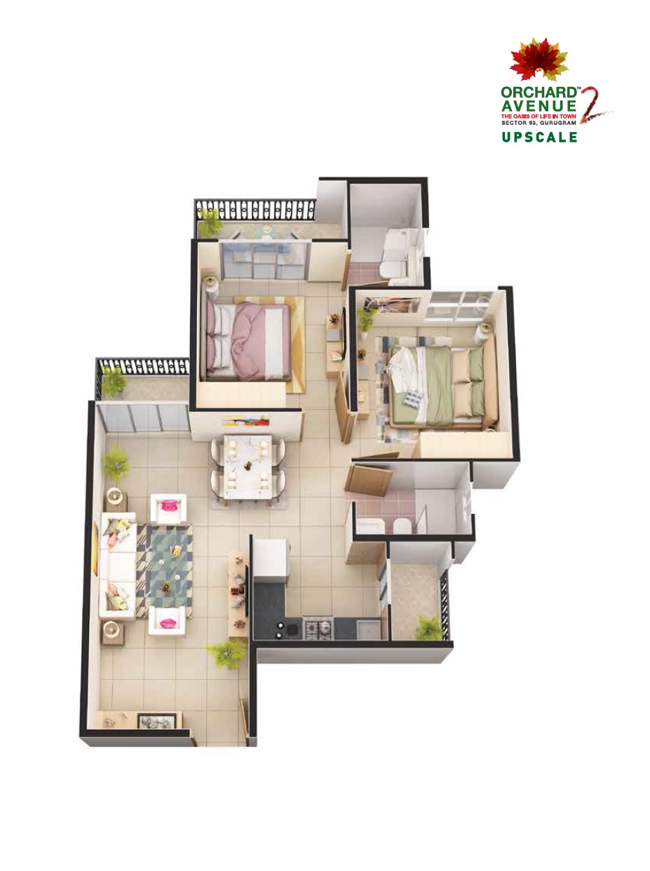 2 bhk Floor Plan