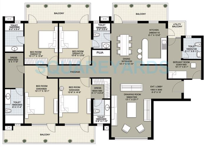 4 bhk Floor Plan