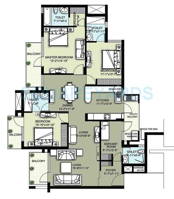 3 bhk Floor Plan