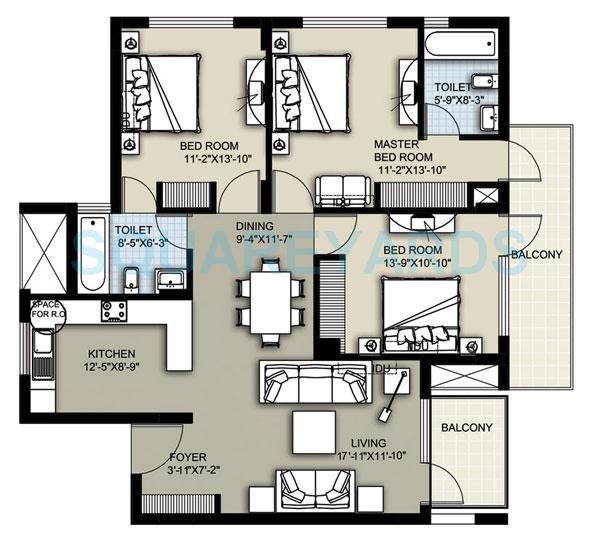 3 bhk Floor Plan