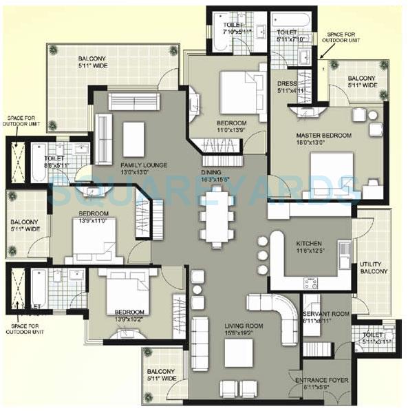 4 bhk Floor Plan