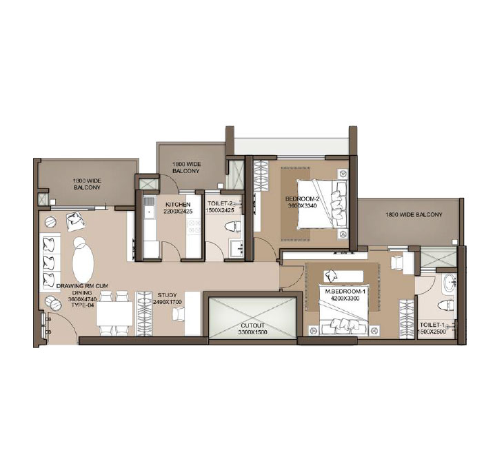 2 bhk Floor Plan
