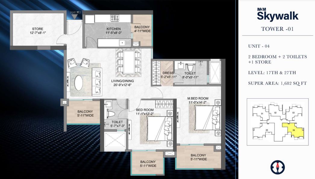 2 bhk Floor Plan