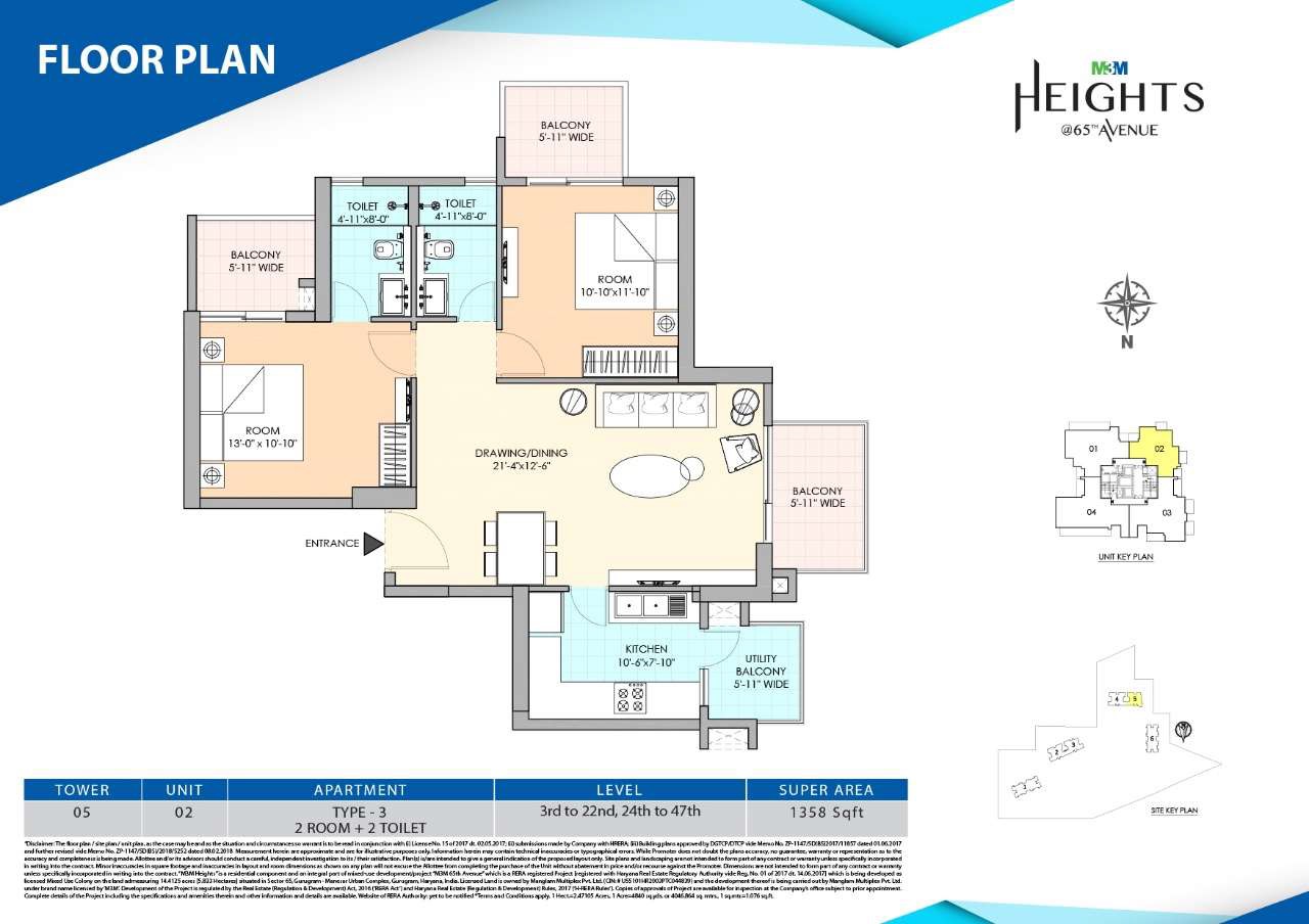 2 bhk Floor Plan
