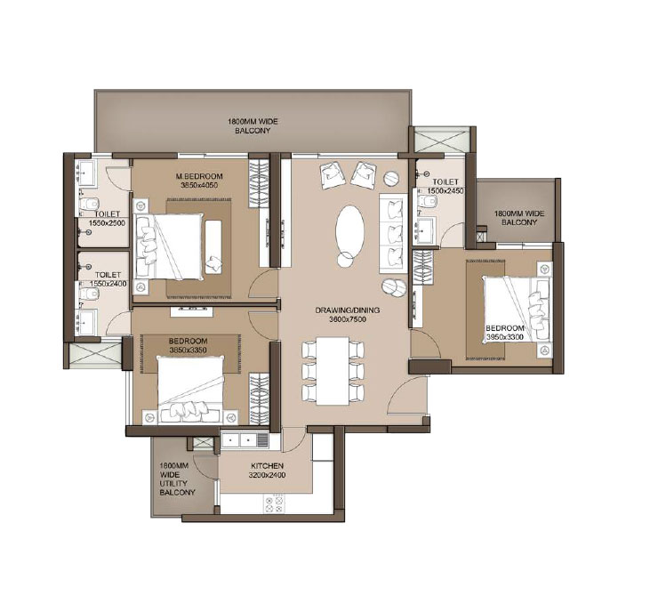 3 bhk Floor Plan