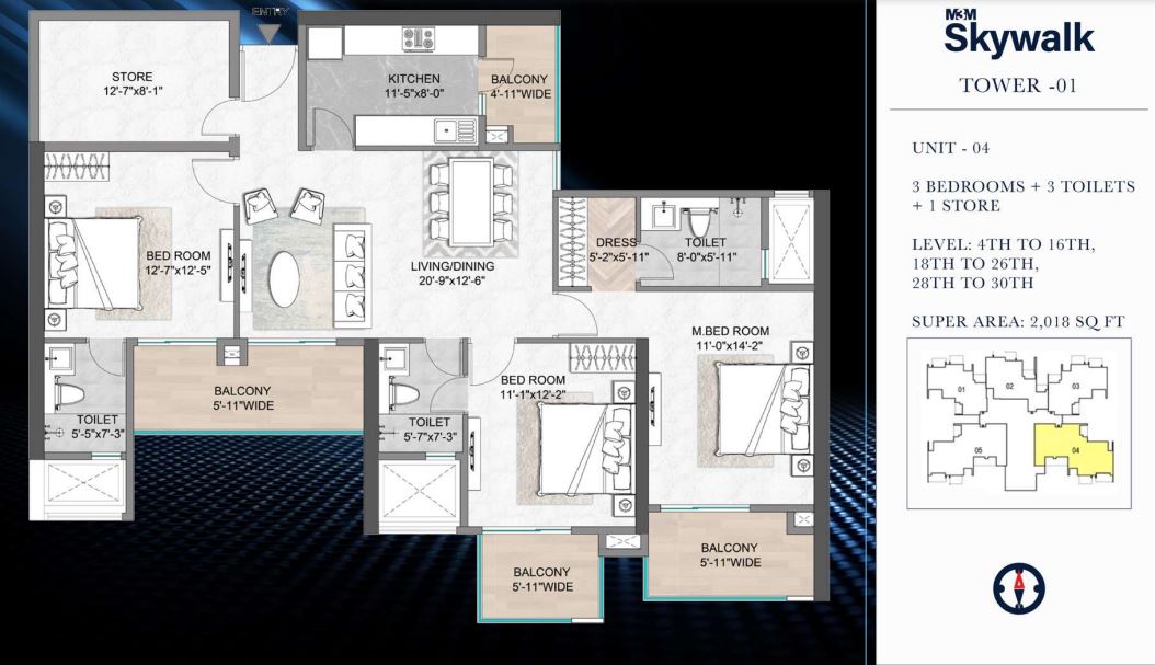 3 bhk Floor Plan