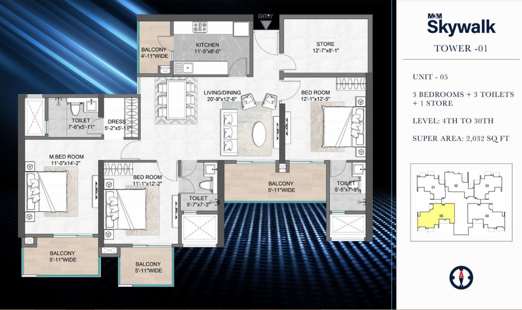 3 bhk Floor Plan