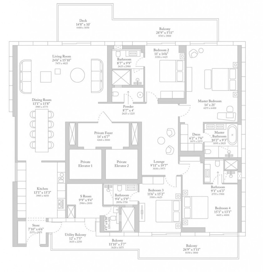 4 bhk Floor Plan