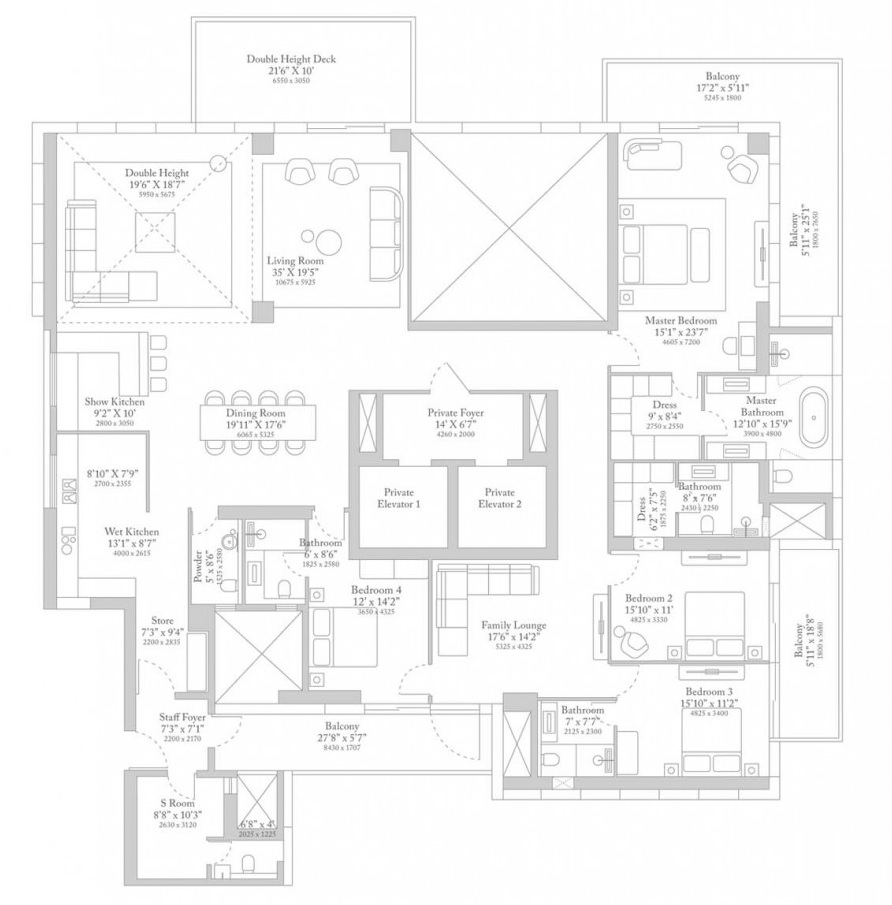 4 bhk Floor Plan