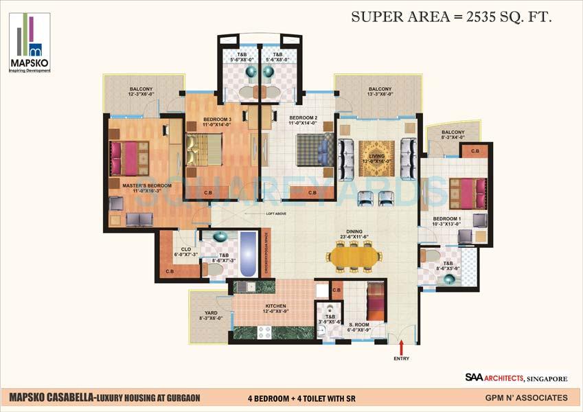 4 bhk Floor Plan