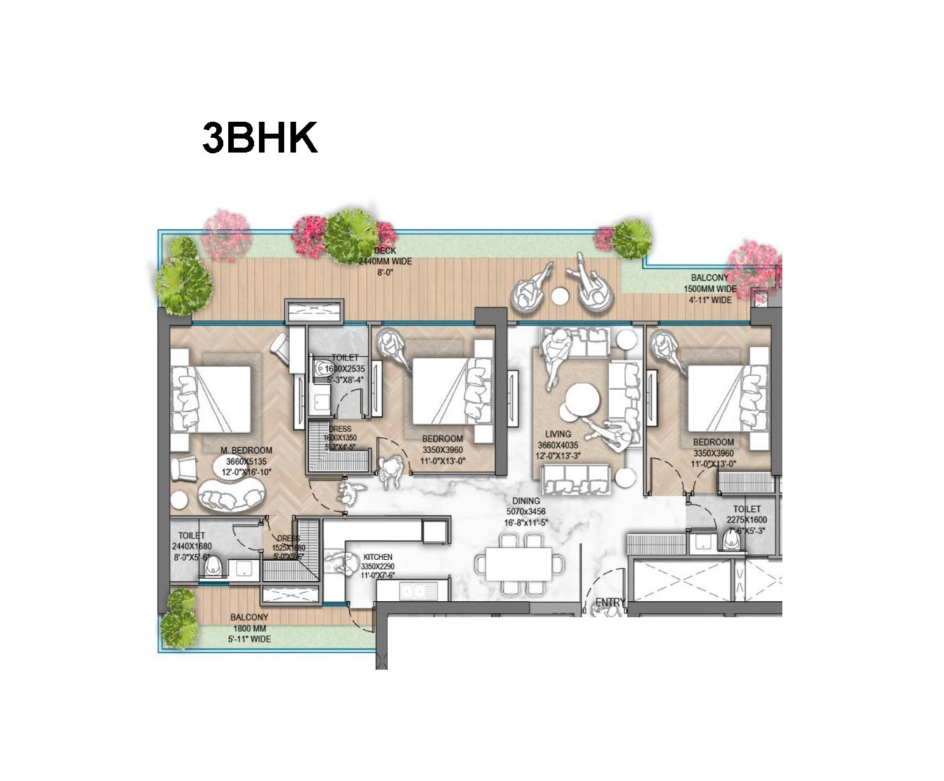 3 bhk Floor Plan