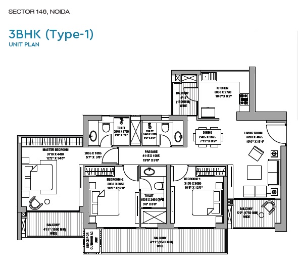 3 bhk Floor Plan
