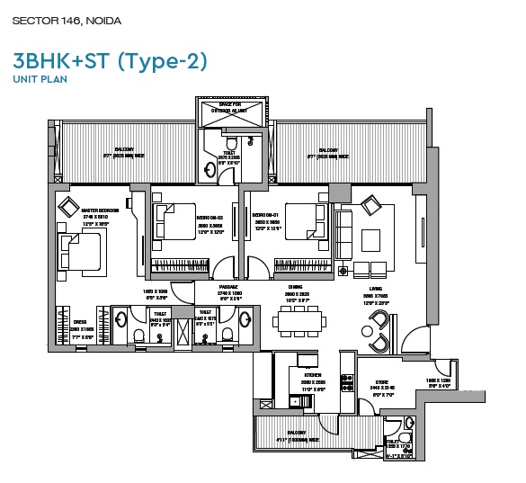 3 bhk Floor Plan