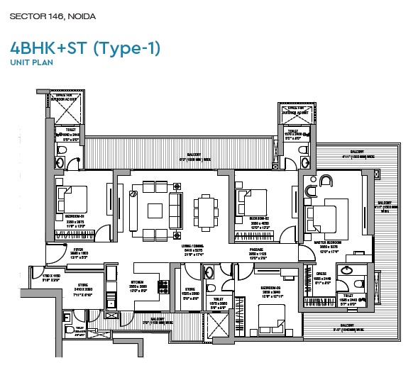 4 bhk Floor Plan
