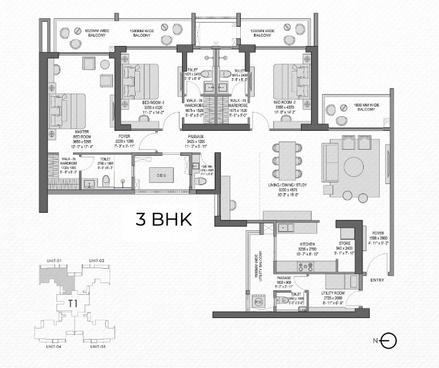 3 bhk Floor Plan