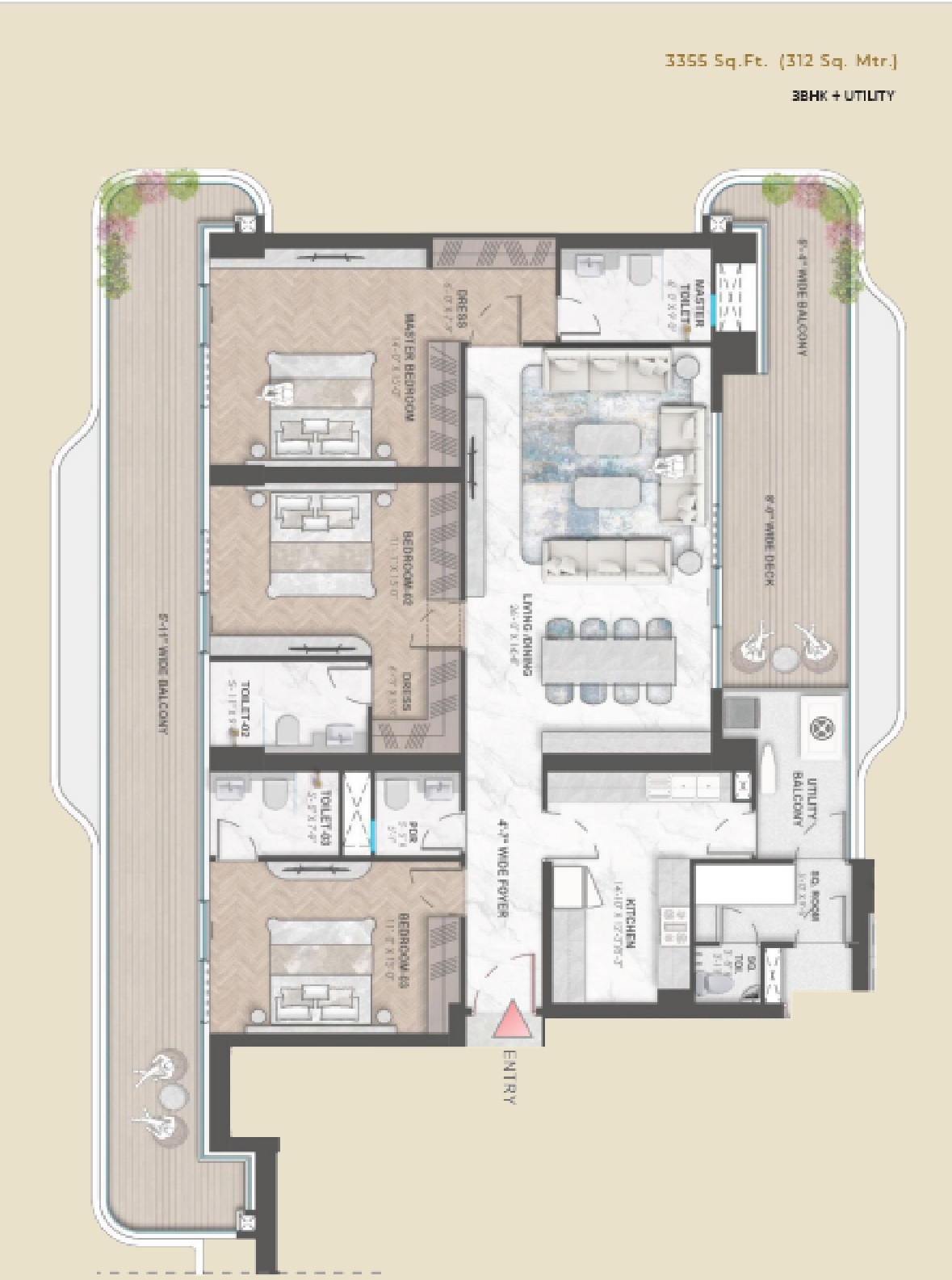 3 bhk Floor Plan