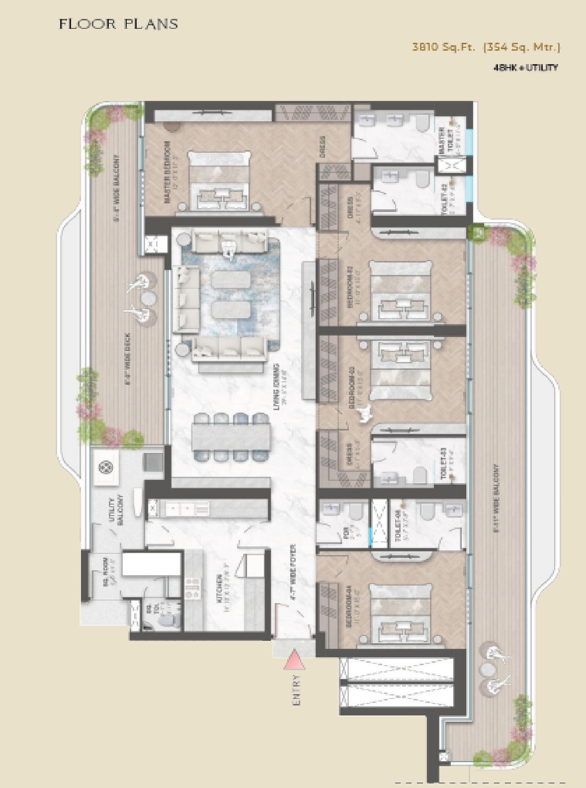 4 bhk Floor Plan