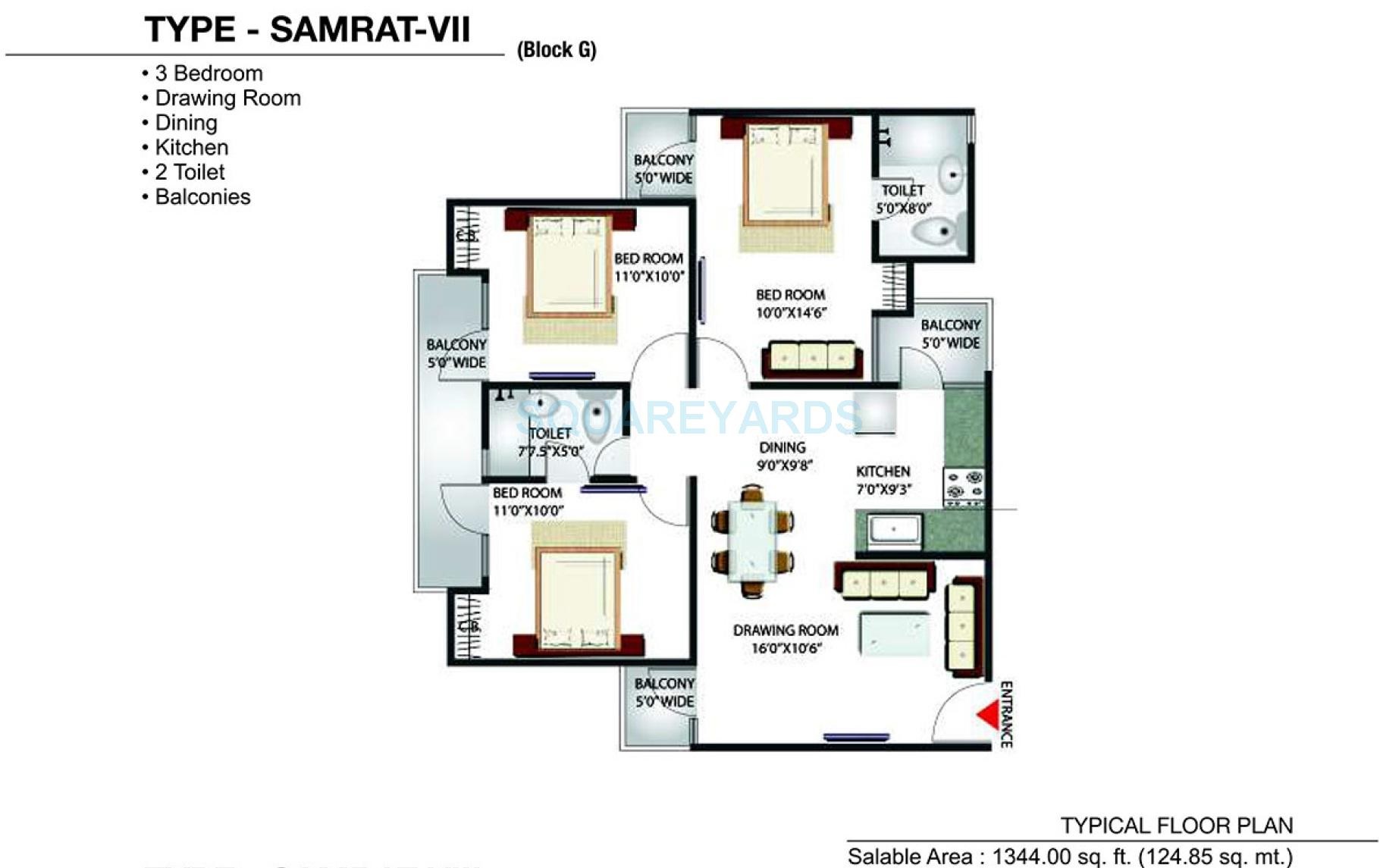3 bhk Floor Plan
