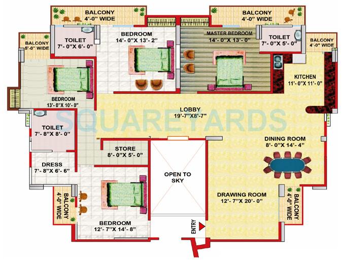4 bhk Floor Plan