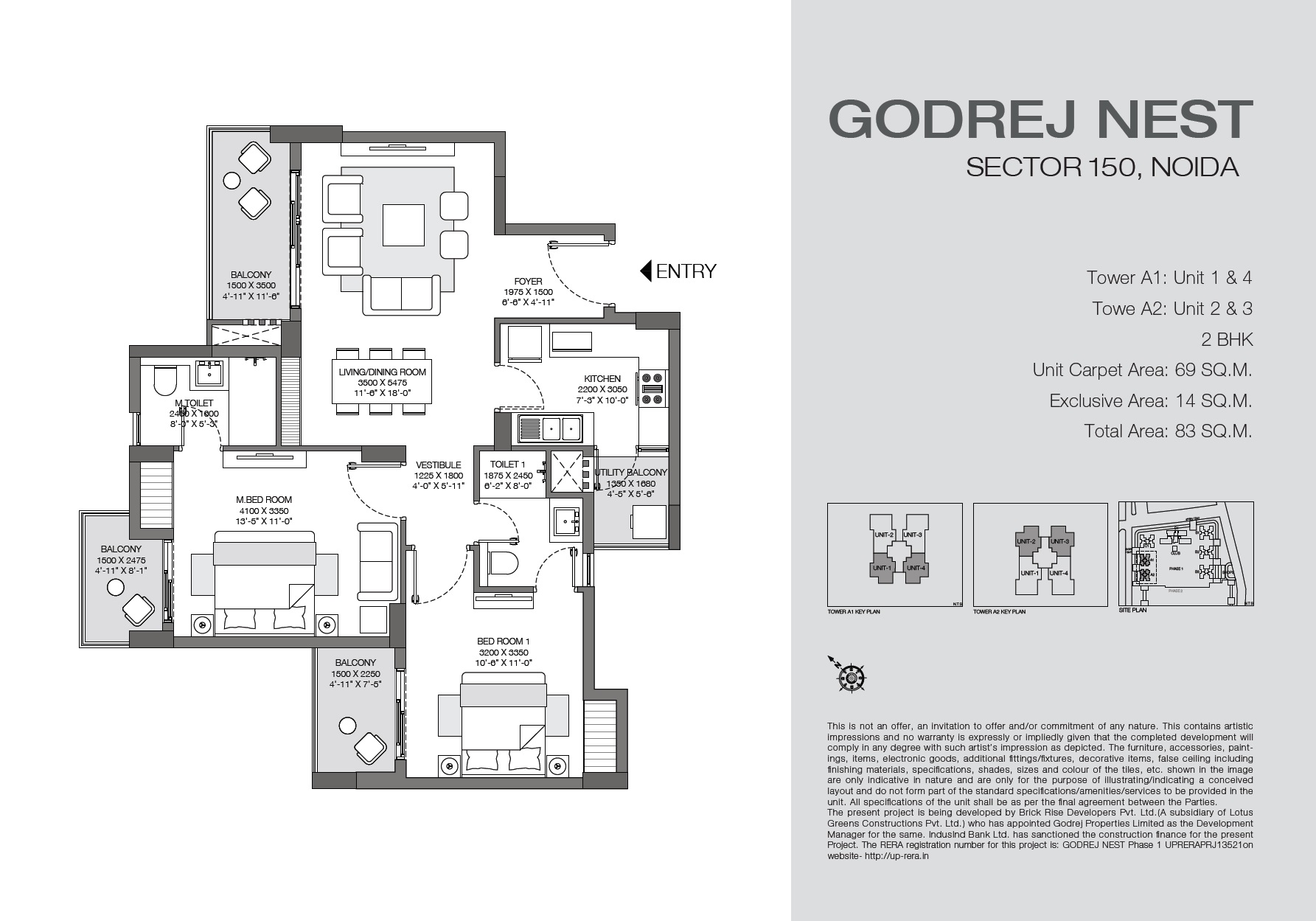 2 bhk Floor Plan
