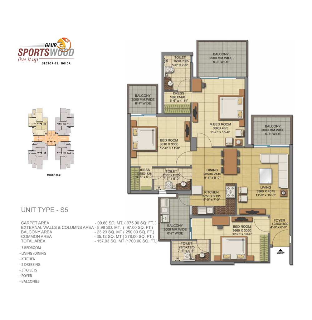 3 bhk Floor Plan