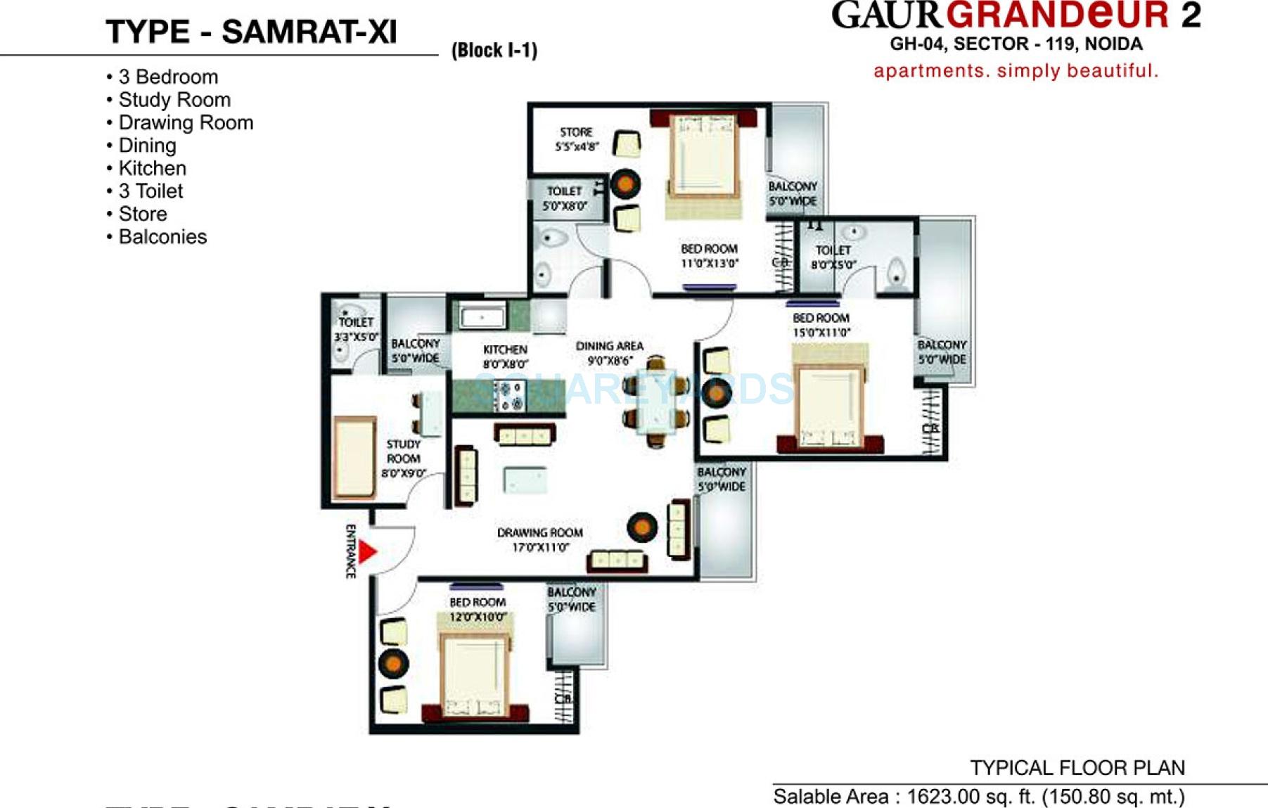 3 bhk Floor Plan