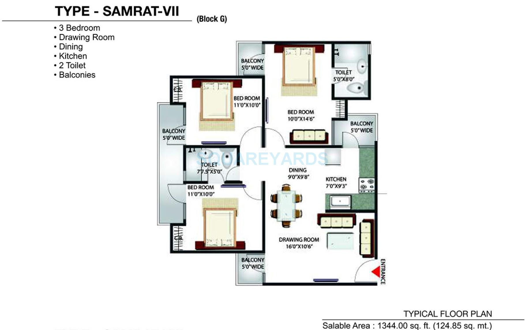 3 bhk Floor Plan