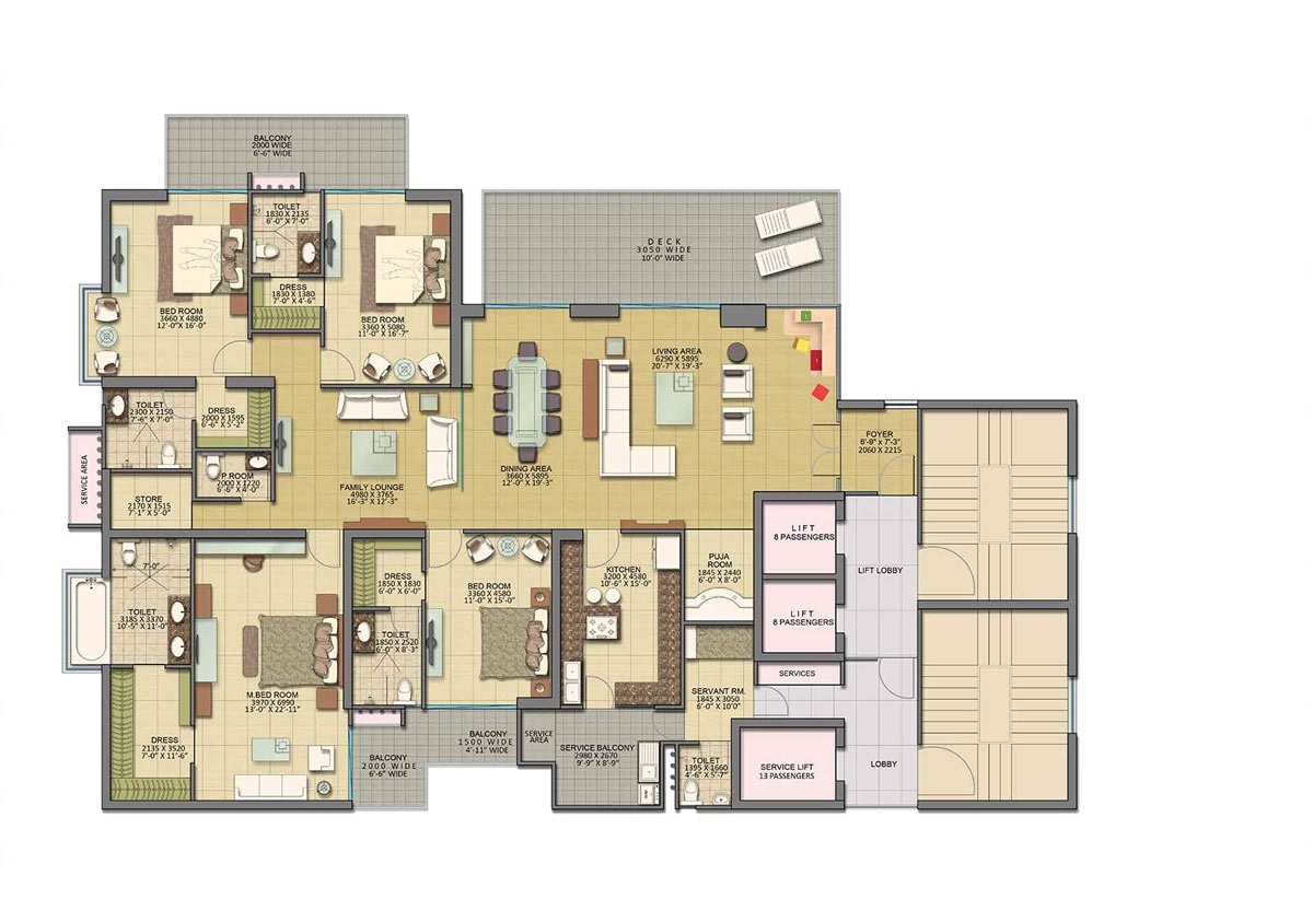 4 bhk Floor Plan