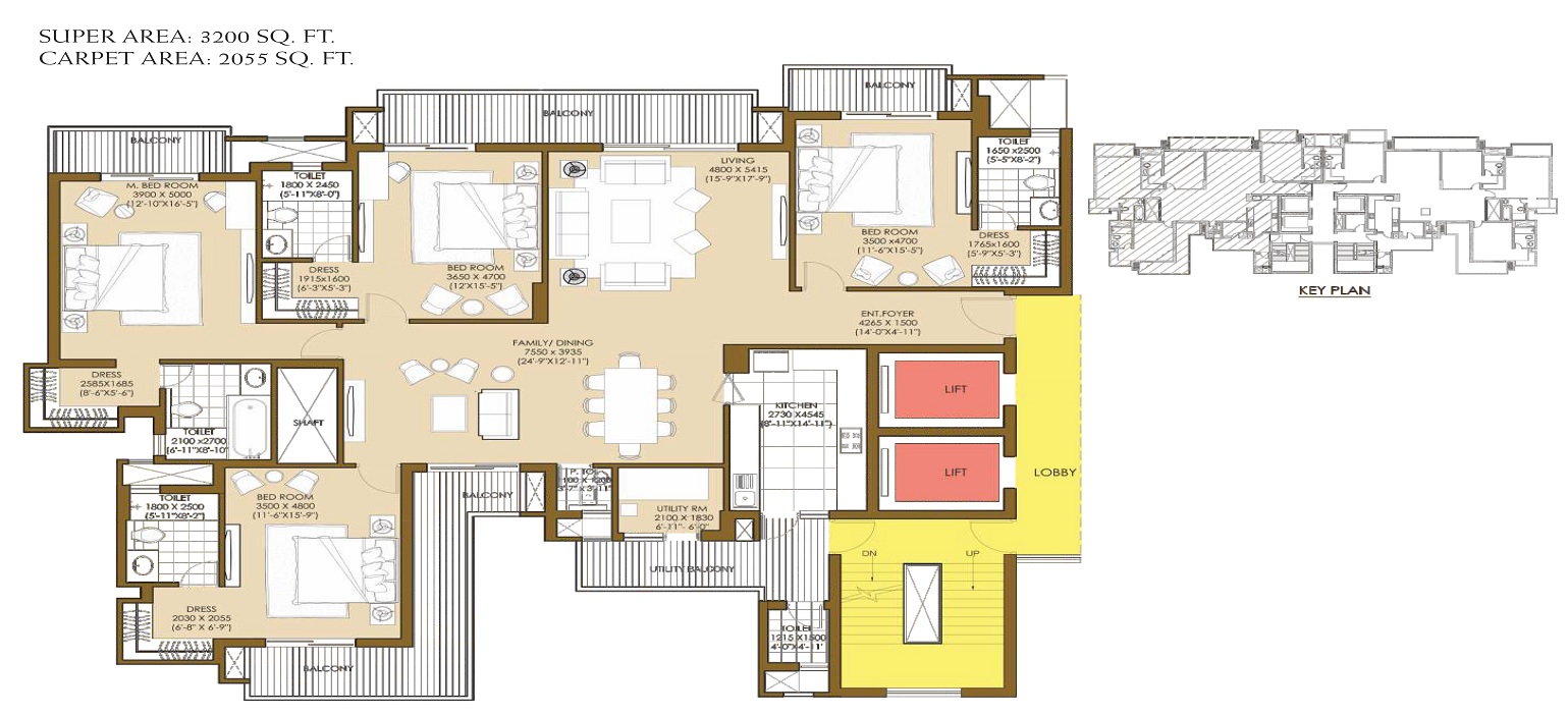 4 bhk Floor Plan