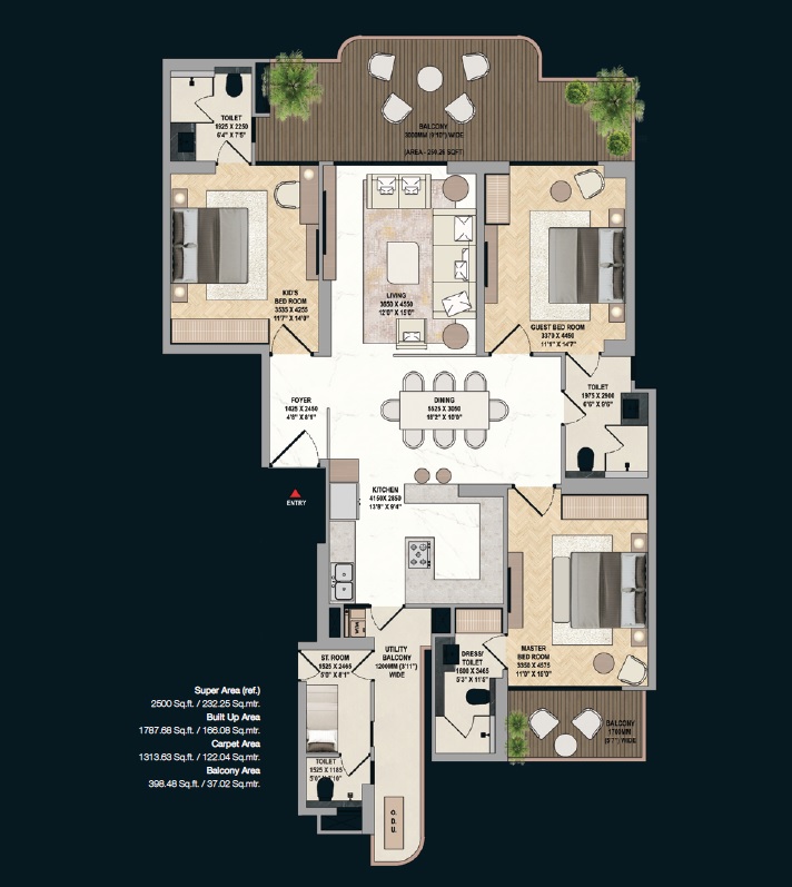 3 bhk Floor Plan