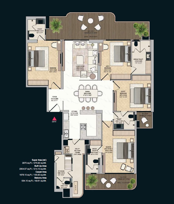 4 bhk Floor Plan