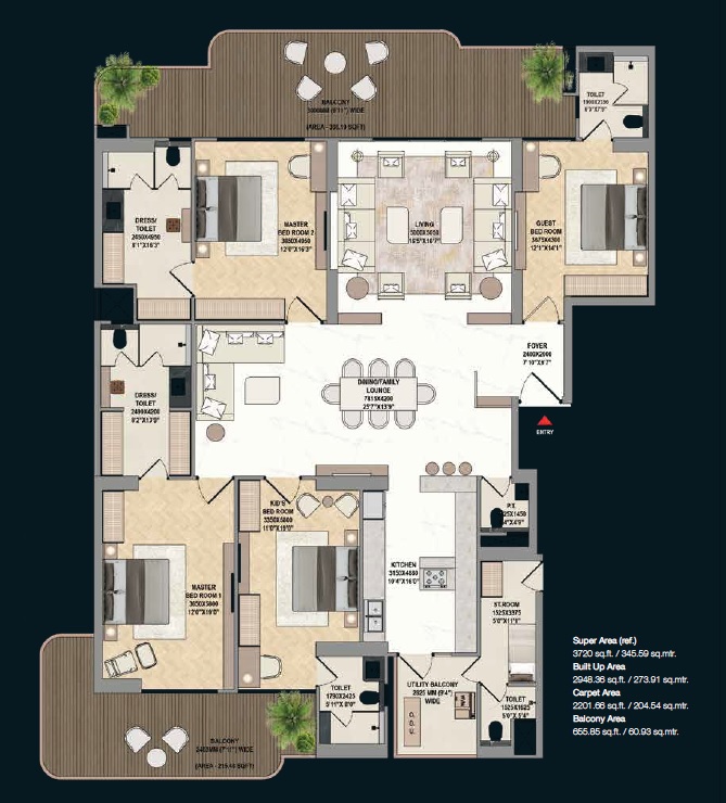 4 bhk Floor Plan